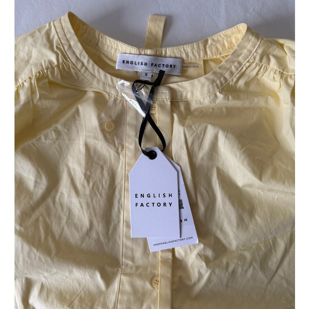 English Factory Billow Belted Mini Dress in Butter Size S - Picture 8 of 10